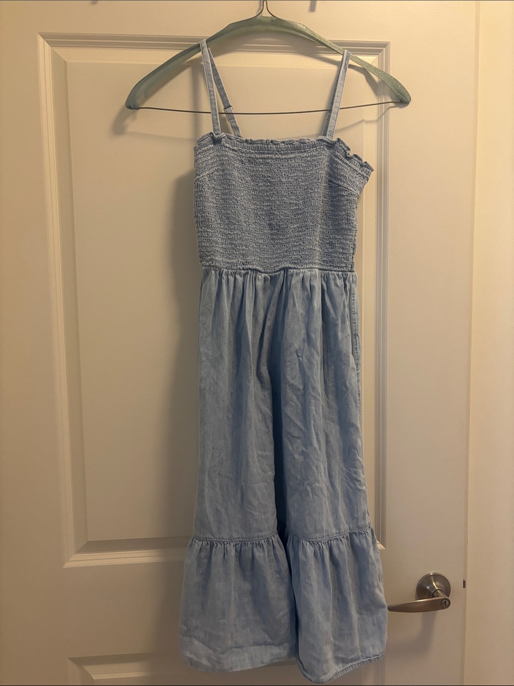 GAP Light Blue Smocked Midi Dress